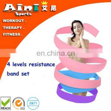 New Arrial 4 levels Stretch Resistance Bands Set 12"x2" width light,medium,heavy,X-heavy,Mini Exercise Loop Band