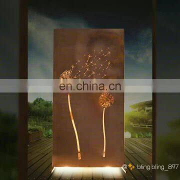 Corten steel decorative flower curtain wall art metal screen for garden