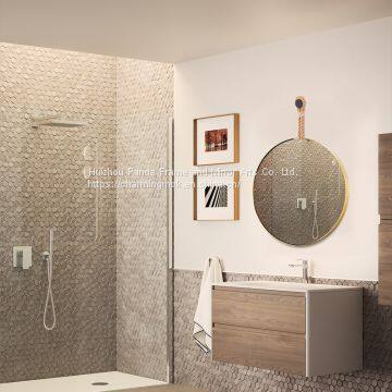 Fog Free Modern Large Round Wall Mirror Stainless Steel Frame Wall Hanging Mirror photo-3