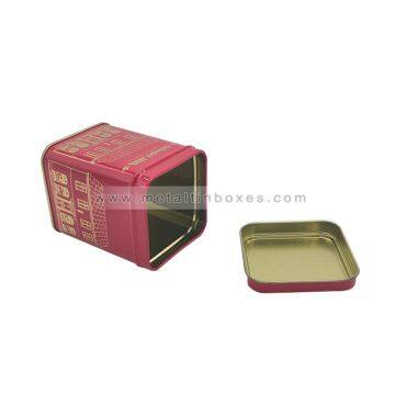 Wholesale square tea tin can custom metal tin tea canister