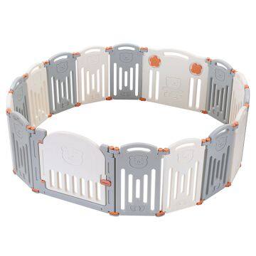 ABST Manufacture Good quality Big Size Square and Circle Folding Baby Playpen Easy Storage Foldable Baby Bear Fences plastic