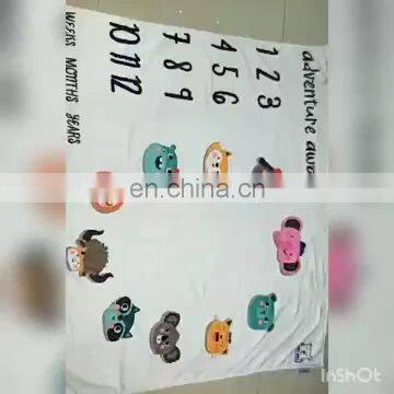 2020 Personalized  monthly Premium Organic Cotton Soft Baby Girls and Boys Milestone Swaddle Blanket