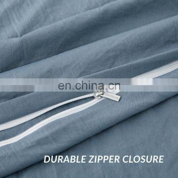 Amazon Hot Sale Super Luxury Soft 4 Piece King Size Microfiber Washed Cotton Factory Stock Duvet Cover Bedding Set photo-6