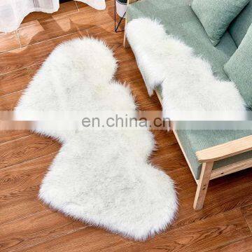 New Pure White Sheepskin Plush White Faux Fur Rug White Fake Sheepskin Rug Faux Fur Carpet photo-6