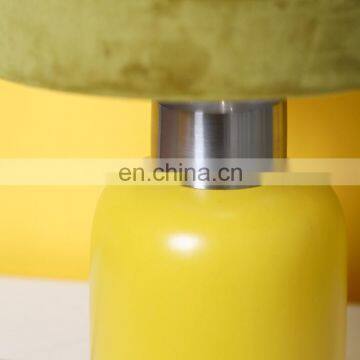 High Quality Custom Cheap Yellow Matt Nightstand Lamps Ceramic for Hotel Bedroom photo-2