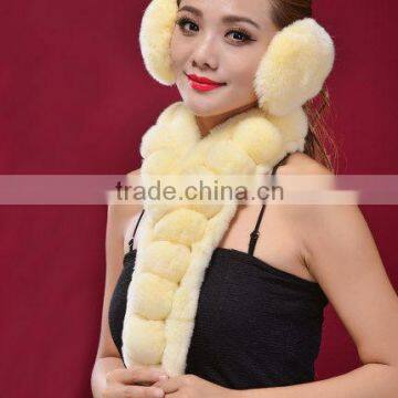 rabbit fur scarf/fur long scarf/ladies rabbit fur scarf