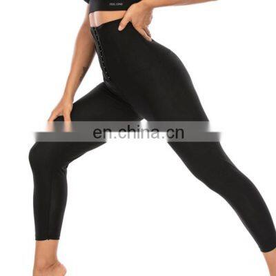 Mesh Stitching Comfortable Breathable Sweaty Slim Neoprene Women Sweat Pants Trousers Waist Trainer Leggings Shorts