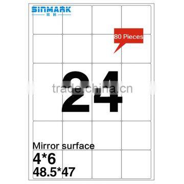 SINMARK 4.9*4.7cm Mirror surface A4 self adhesive sticker paper