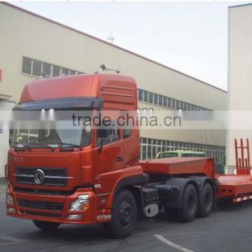 Dongfeng low bed tractor trailer, 3axle semi trailer 40ton from China for sale