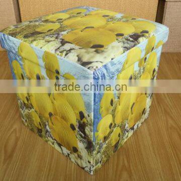 Store Extra Sheets Leather Pouffe