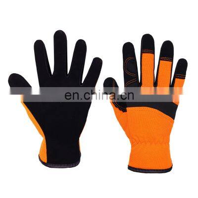 HANDLANDY orange china factory gloves nubuck Kids Gardening gloves,Children Work Gloves for Kids