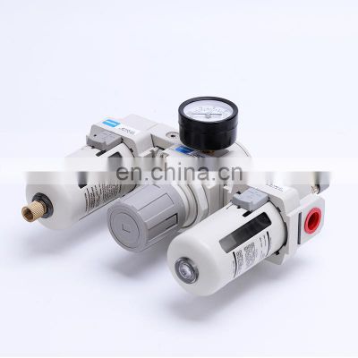 AC Series Standard Electronic Pneumatic FRL Unit Filter Regulator Lubricator Air Source Treatment With Pressure Gauge