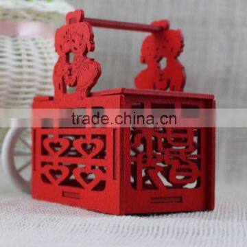 2016 Unique Chinese Style Romantic Kiss Wedding Custom Laser Cut Wooden Box