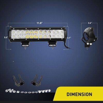 Waterproof Car Double Row 72W Off Road LED Work Light Bar 12inch for Jeep UTV ATV Truck Boat photo-4