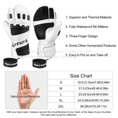 KUTOOK Ski Mittens for Men Snowboarding Gloves Winter photo-4