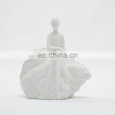 Modern White Hand Painting Gold Ceramic Luxury Girl Home Accessories Living Room Decoration photo-4