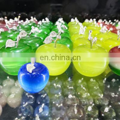 Colourful Crystal Carving Apple Quartz Different Material Crystal Apple For Decoration