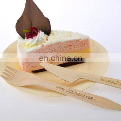 Yada 185mm Natural Biodegradable Bulk Birch Wooden Spoon/Fork/Knife Disposable Wooden Cutlery Kit photo-2