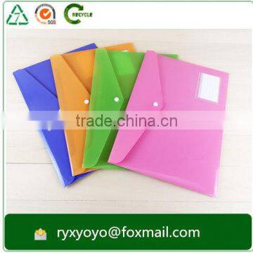 high quality waterproof poly document filing clear plastic bag with button