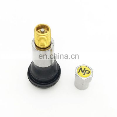 Chrome Sleeve Tubeless Car Tire Valve TR413C TR414C With Customized Logo Cap