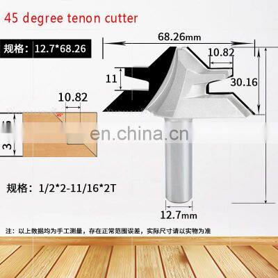 LIVTER PCD End Mill Diamond 45 Degree Tenon Cutter Solid Joint Cutter 45 Degree Lock Miter Router Bit photo-4