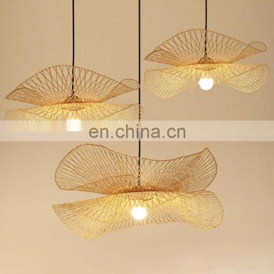 Best Price Unique Woven Bamboo Lampshade Natural Wicker Pendant light, Ceiling light decor Wholesale