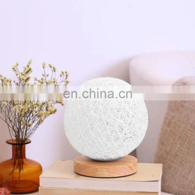 Unique Rattan Round Hemp Ball Table Lamp,Rattan Table Lamp Decorative Kid's Room Vietnam Manufacturer