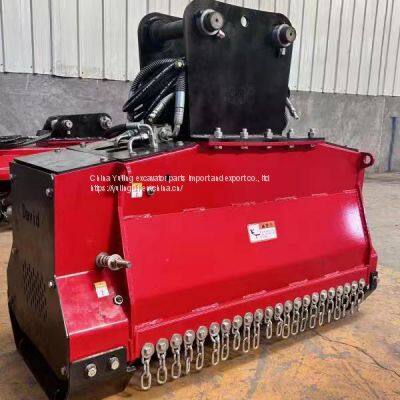 Hydraulic excavator tree crusher wood chipper forestry mulcher for sale