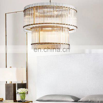 Modern Industrial Style Rivet Crystal Piece Chandelier Lighting Fixture for Living Room Kitchen Island Dining Room Foyer Lobby