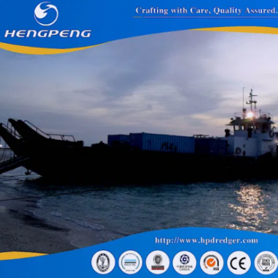 Hengpeng 300ton Deck Logistics Transportation Cargo Barge/River Ferry Modular Pontoon Dual Power Flatbed Barge (with Front Ramp GPS) Hydraulic Drive Customized