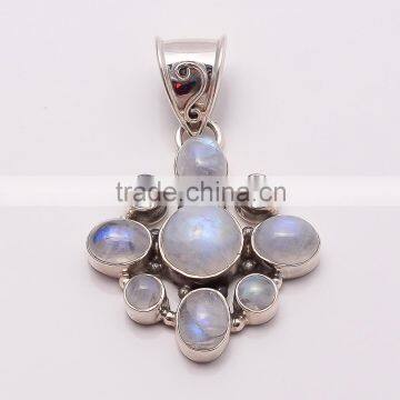 RAINBOW MOONSTONE PENDANT 925 Sterling Silver Pendant, SILVER JEWELRY EXPORTER,SILVER JEWELRY WHOLESALE,SILVER EXPORTER