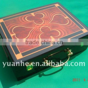 500PC wooden high gloss poker chip box