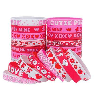 Wholesale European and American Holiday Party Simple LOVE Men and Women Couples Valentine's Day Custom Silicone Bracelets