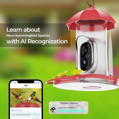Outdoor Electronic Bird Feeder Cam Hanging Smart Humming Camera 2.4G-WIFI 3MP Hummingbird Feeder With Camera AI Identifies Bird photo-3