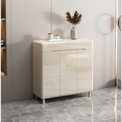 Elegant Shoe Cabinet With Arched Doors and Drawer, Storage Sideboard With Adjustable Shelves for Entryway, Living Room photo-3