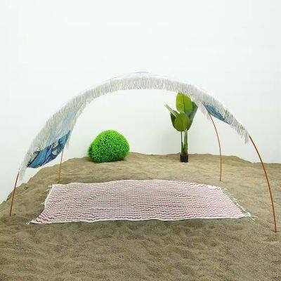 Resort Beach Gazebo Commercial Grade Aluminum Frame With Adjustable Height for Luxury Hotel Beach Tent Canopy Boho