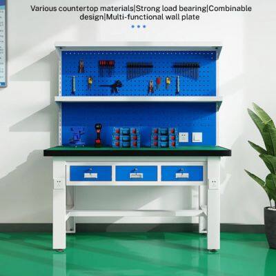 ESD Workbench | Anti-Static Electronic Assembly Line Workstation With LED Light / HN-ESD02 / Green Mat Tech Bench for PCB Repair