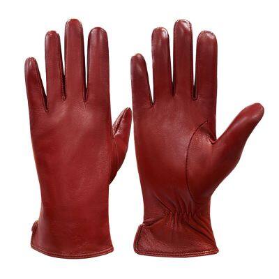 Genuine Winter Sheepskin Leather Glove for Women photo-3