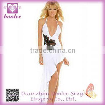 Nude White Dress Sexy Babydoll