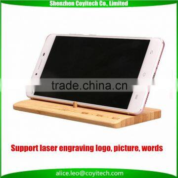 New arrivel CM-10 bamboo mobile phone name card holder stand mount