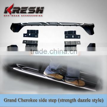 Hot sell Aluminum 4x4 SUV KRESH aluminum alloy side step for Grand Cherokee 2011-2015WK with black color and aluminum material