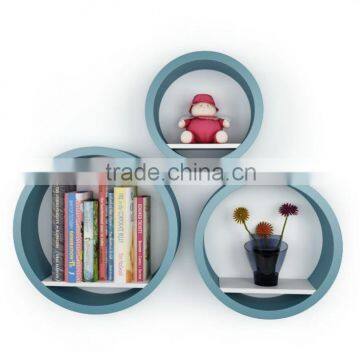 Set 3 MDF Round Wall Shelves