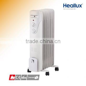 Oil filled heater with tip-over protection