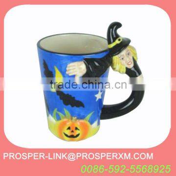 decoration halloween ceramic mug with witch