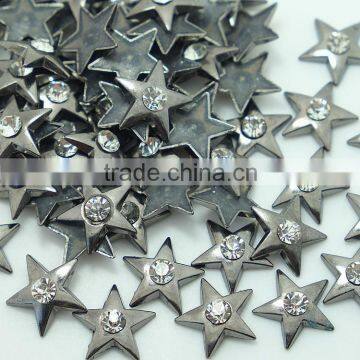 Wholesale Star Hot Fix Studs with Crystal,Silver,Black Nickel,Gold Colour Hot Fix Alloy Studs, Hotfix Zinc Alloy Studs in China