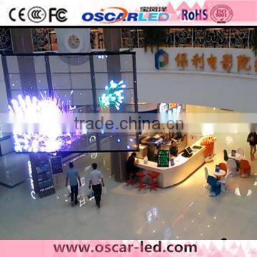 led flexible advertising glass display/XW5 led curtain glass board sign display/ rgb led transparent glass display