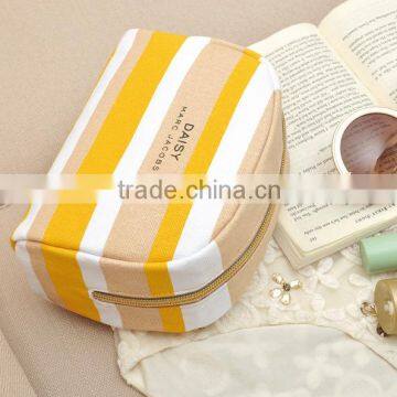 New Arrive Fashion Canvas stripe cosmetic bag, makeup bag                        
                                                Quality Choice