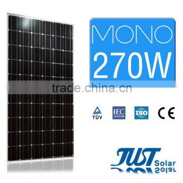 High quality 270 watt monocrystalline solar panel for home solar panel kits paneles solares with CE Tuv