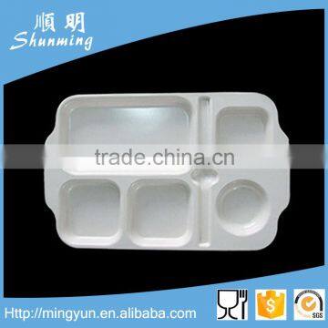 White melamine food tray