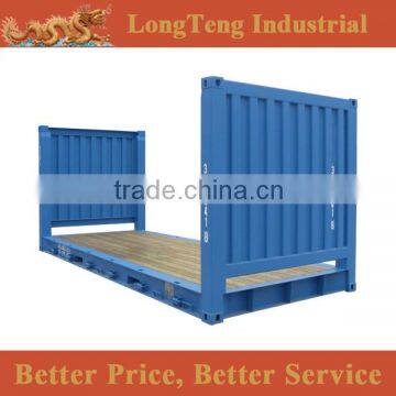 For over sized cargoes fixed 20' foot flat rack containers